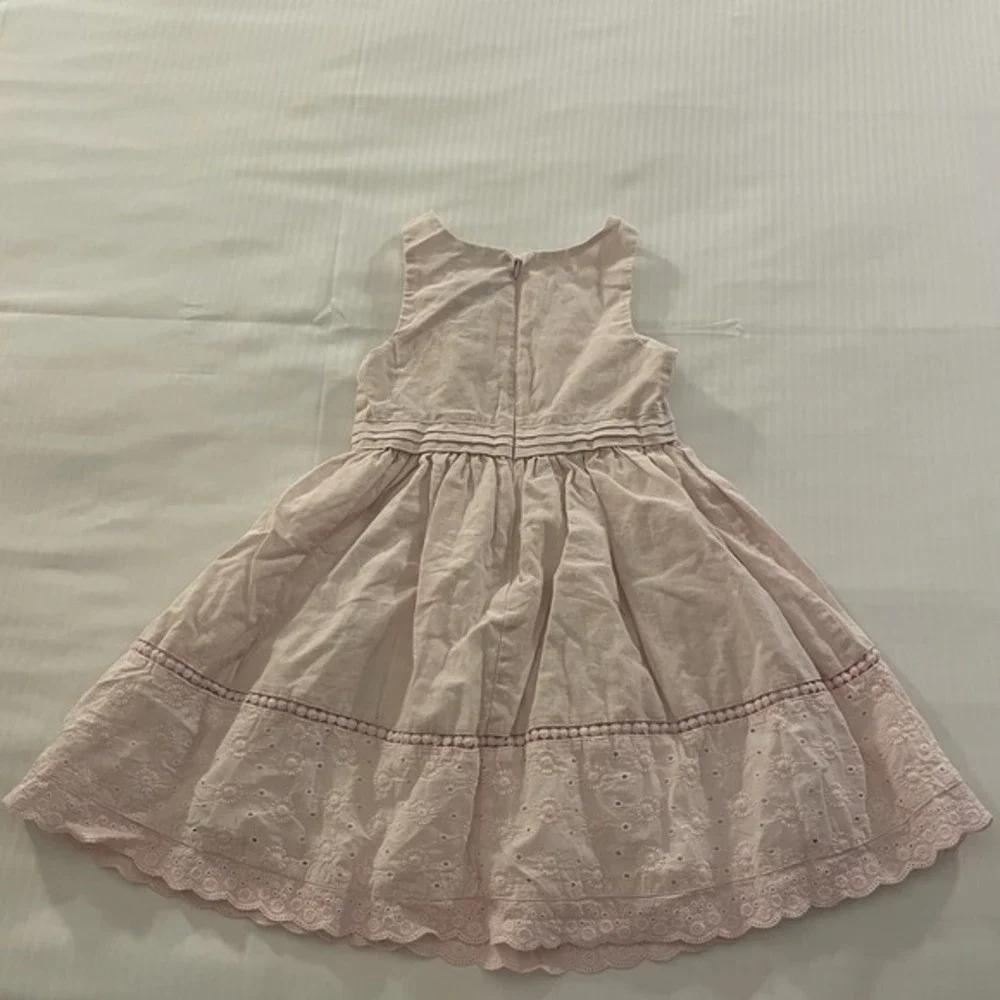 Shrinking Violet Pink Linen‎ Blend Dress Girls Size 5T Fully Lined Easter